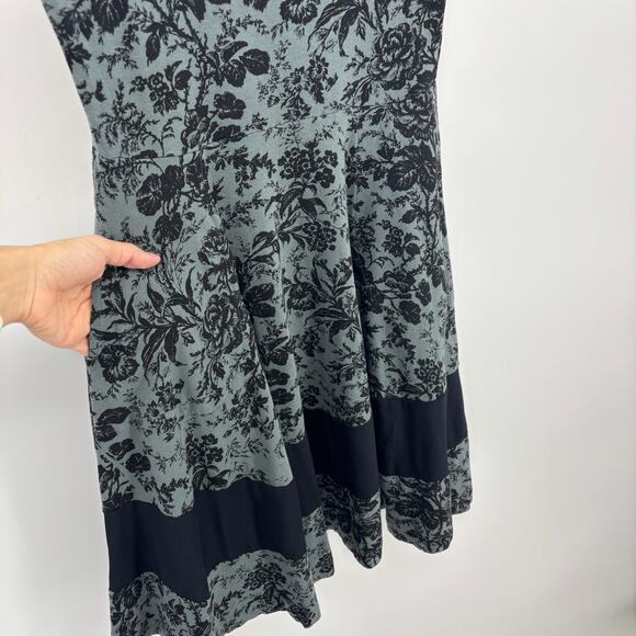 Effie’s heart dress women's size large floral black teal feminine girly quirky - Picture 4 of 9